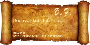 Buchvalter Fáta névjegykártya